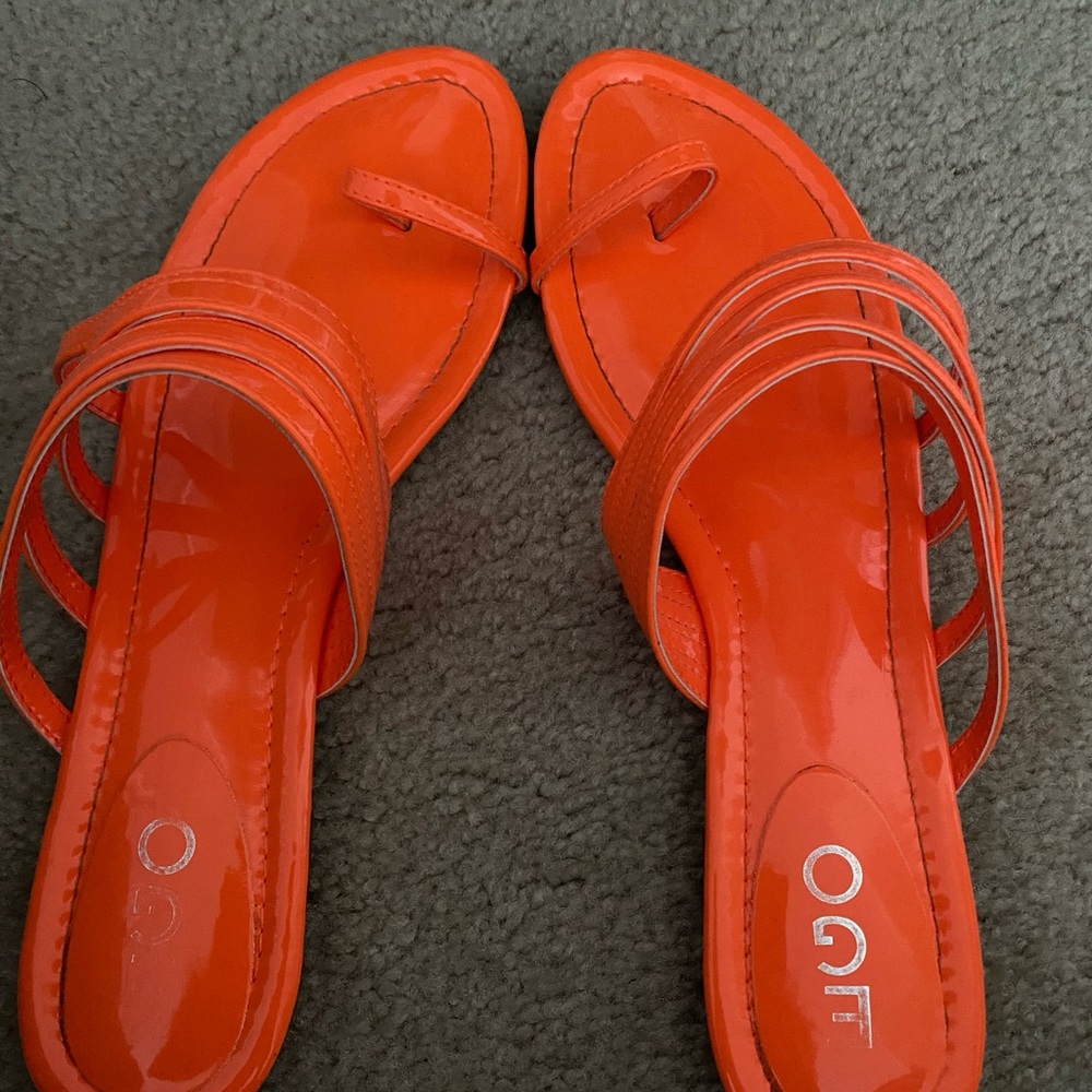 Orange Flat Sandals
